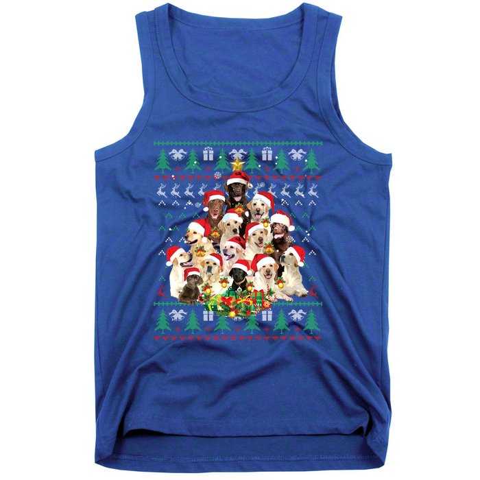 Funny Labrador Retriever Christmas Tree Ugly Sweater Gift Tank Top