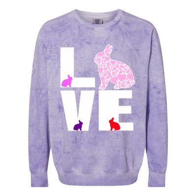 Funny Love Rabbit Bunny Animal Toys Pet Lovers Funny Gift Colorblast Crewneck Sweatshirt