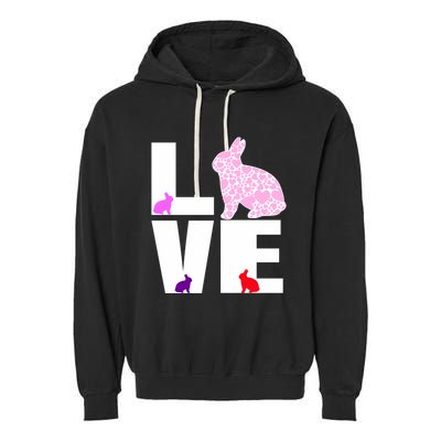 Funny Love Rabbit Bunny Animal Toys Pet Lovers Funny Gift Garment-Dyed Fleece Hoodie