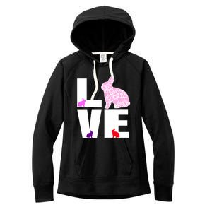 Funny Love Rabbit Bunny Animal Toys Pet Lovers Funny Gift Women's Fleece Hoodie