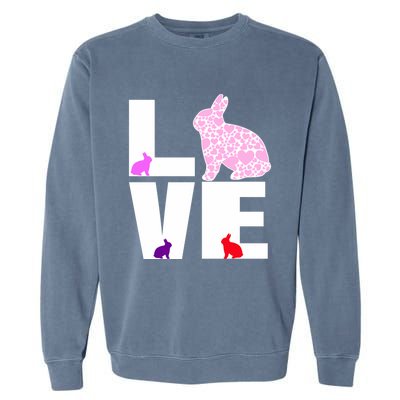 Funny Love Rabbit Bunny Animal Toys Pet Lovers Funny Gift Garment-Dyed Sweatshirt