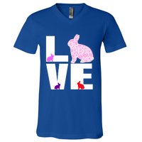 Funny Love Rabbit Bunny Animal Toys Pet Lovers Funny Gift V-Neck T-Shirt