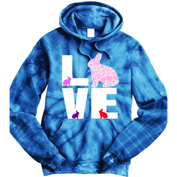 Funny Love Rabbit Bunny Animal Toys Pet Lovers Funny Gift Tie Dye Hoodie