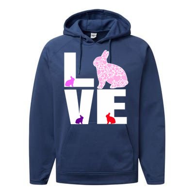 Funny Love Rabbit Bunny Animal Toys Pet Lovers Funny Gift Performance Fleece Hoodie