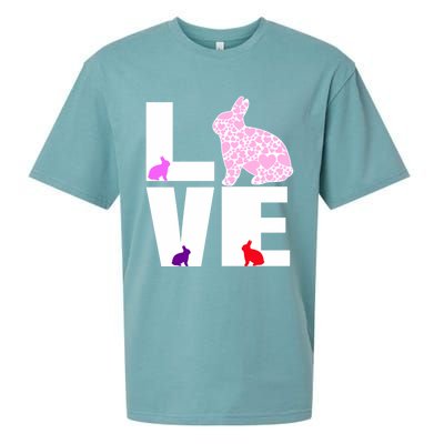 Funny Love Rabbit Bunny Animal Toys Pet Lovers Funny Gift Sueded Cloud Jersey T-Shirt