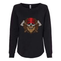 Funny Lumberjack Skull Bearded Axe Throwing Tree Logger Womens California Wash Sweatshirt