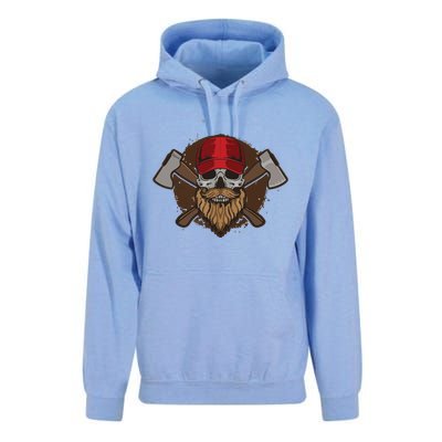 Funny Lumberjack Skull Bearded Axe Throwing Tree Logger Unisex Surf Hoodie