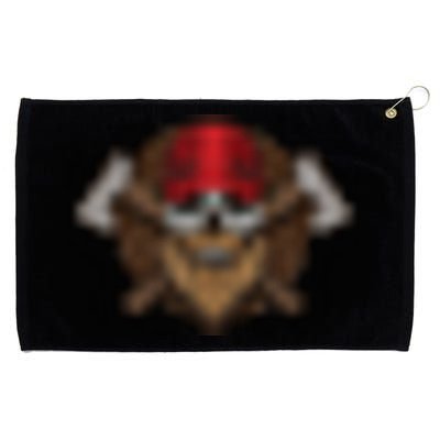 Funny Lumberjack Skull Bearded Axe Throwing Tree Logger Grommeted Golf Towel