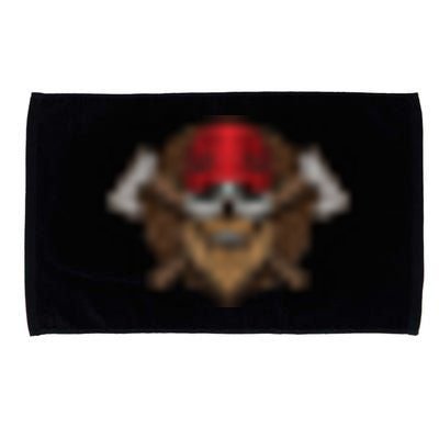 Funny Lumberjack Skull Bearded Axe Throwing Tree Logger Microfiber Hand Towel