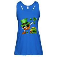 Funny Leprechaun Shamrock Dabbing Basketball St Patricks Day Gift Ladies Essential Flowy Tank