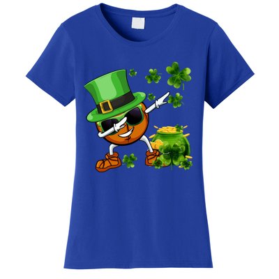 Funny Leprechaun Shamrock Dabbing Basketball St Patricks Day Gift Women's T-Shirt