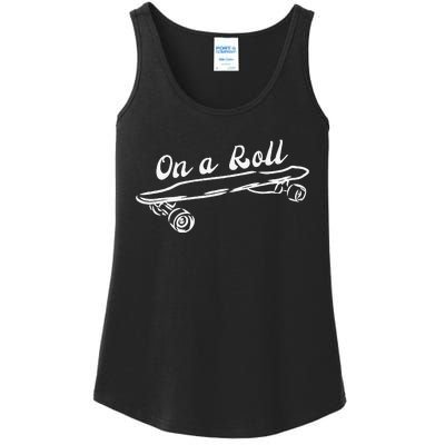 Funny Longboard Skateboarding Gift Vintage Skateboard Skater Ladies Essential Tank