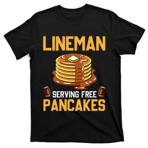 Football Lineman Serving Pancakes Daily Offensive Lineman T-Shirt