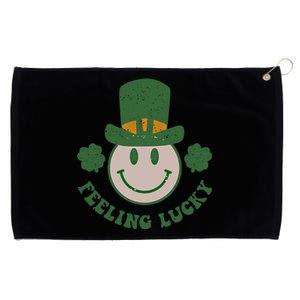 Feeling Lucky Smile Face St Patrick Day Funny Gift Grommeted Golf Towel