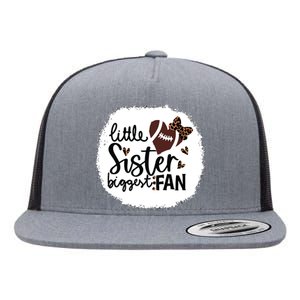 Football Little Sister Biggest Fan Shirts Football Sister Flat Bill Trucker Hat