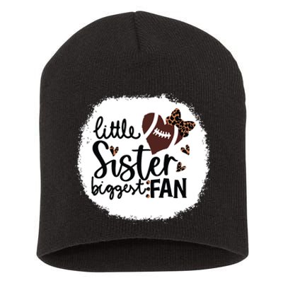 Football Little Sister Biggest Fan Shirts Football Sister Short Acrylic Beanie