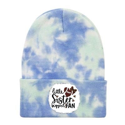 Football Little Sister Biggest Fan Shirts Football Sister Tie Dye 12in Knit Beanie