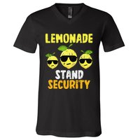 Funny Lemonade Stand Security Lemon Juice Sunglasses V-Neck T-Shirt