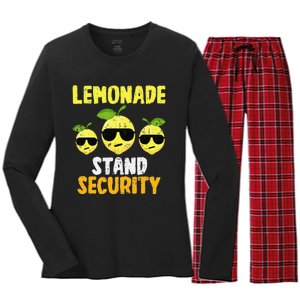 Funny Lemonade Stand Security Lemon Juice Sunglasses Women's Long Sleeve Flannel Pajama Set 