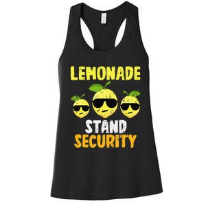 Funny Lemonade Stand Security Lemon Juice Sunglasses Women's Racerback Tank