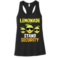 Funny Lemonade Stand Security Lemon Juice Sunglasses Women's Racerback Tank