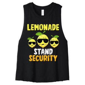 Funny Lemonade Stand Security Lemon Juice Sunglasses Women's Racerback Cropped Tank