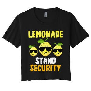 Funny Lemonade Stand Security Lemon Juice Sunglasses Women's Crop Top Tee