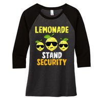 Funny Lemonade Stand Security Lemon Juice Sunglasses Women's Tri-Blend 3/4-Sleeve Raglan Shirt