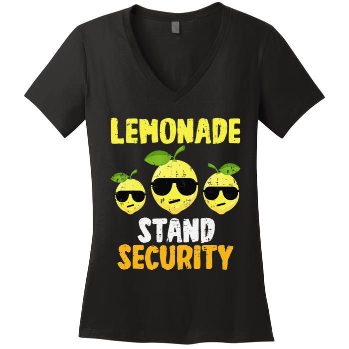 Funny Lemonade Stand Security Lemon Juice Sunglasses Women's V-Neck T-Shirt