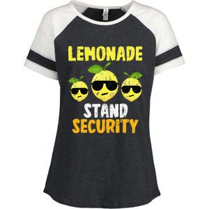 Funny Lemonade Stand Security Lemon Juice Sunglasses Enza Ladies Jersey Colorblock Tee