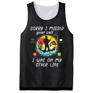 Fishing Lover Sorry I Missed Your Call On Other Line Mesh Reversible Basketball Jersey Tank