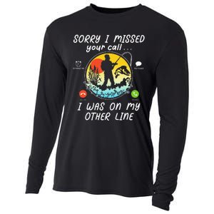 Fishing Lover Sorry I Missed Your Call On Other Line Cooling Performance Long Sleeve Crew