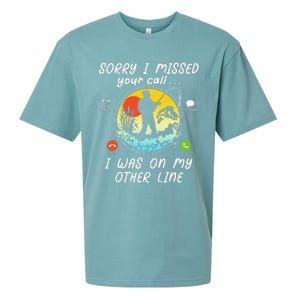 Fishing Lover Sorry I Missed Your Call On Other Line Sueded Cloud Jersey T-Shirt