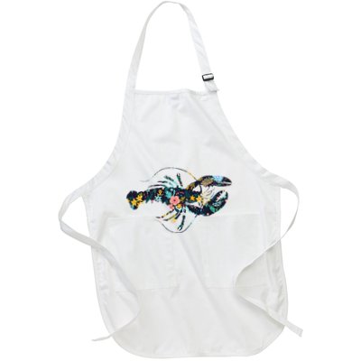 Floral Lobster Silhouette Graphic Apron