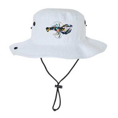 Floral Lobster Silhouette Graphic Bucket Hat