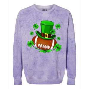 Football Leprechaun Shamrock Irish St Patricks Day Colorblast Crewneck Sweatshirt