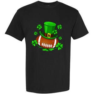 Football Leprechaun Shamrock Irish St Patricks Day Garment-Dyed Heavyweight T-Shirt