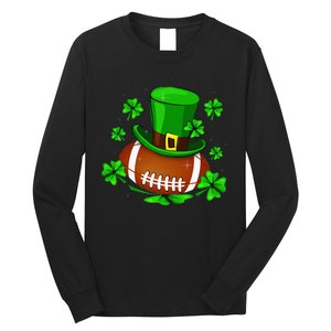 Football Leprechaun Shamrock Irish St Patricks Day Long Sleeve Shirt