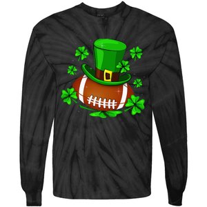 Football Leprechaun Shamrock Irish St Patricks Day Tie-Dye Long Sleeve Shirt