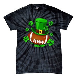 Football Leprechaun Shamrock Irish St Patricks Day Tie-Dye T-Shirt