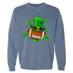 Football Leprechaun Shamrock Irish St Patricks Day Garment-Dyed Sweatshirt