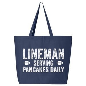 Football Lineman Serving Pancakes Daily 25L Jumbo Tote