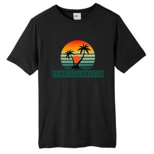 Fort Lauderdale Sunset Palm Trees Beach Tall Fusion ChromaSoft Performance T-Shirt