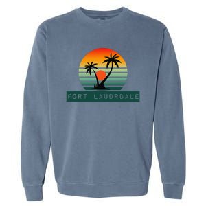 Fort Lauderdale Sunset Palm Trees Beach Garment-Dyed Sweatshirt