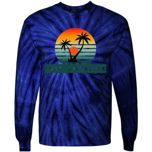 Fort Lauderdale Sunset Palm Trees Beach Tie-Dye Long Sleeve Shirt