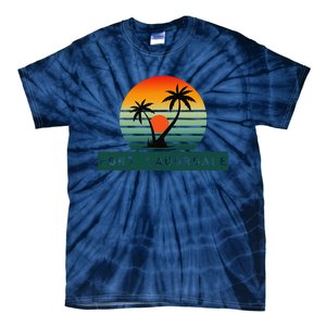 Fort Lauderdale Sunset Palm Trees Beach Tie-Dye T-Shirt