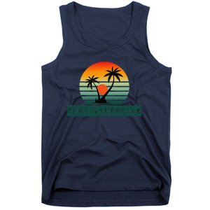 Fort Lauderdale Sunset Palm Trees Beach Tank Top