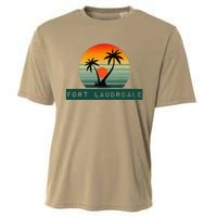 Fort Lauderdale Sunset Palm Trees Beach Cooling Performance Crew T-Shirt