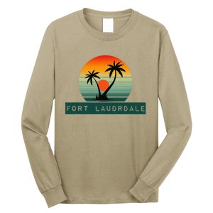 Fort Lauderdale Sunset Palm Trees Beach Long Sleeve Shirt