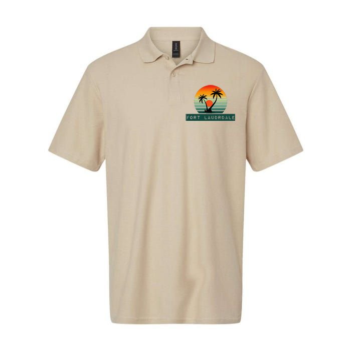 Fort Lauderdale Sunset Palm Trees Beach Softstyle Adult Sport Polo